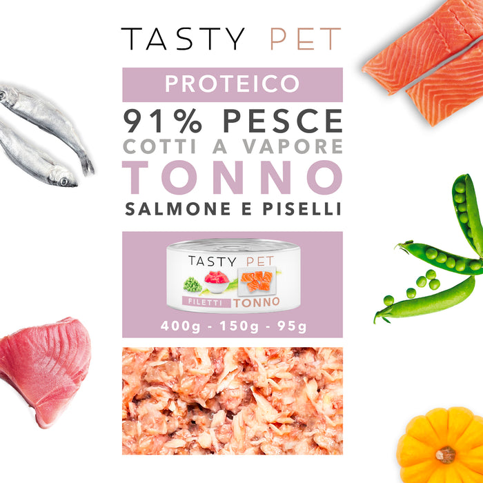 Fillets in jelly - Tuna, Salmon and Kiwi for dogs